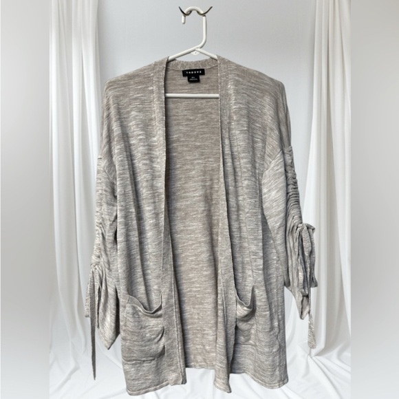 Nordstrom Trouvé linen blend open cardigan - Picture 5 of 10